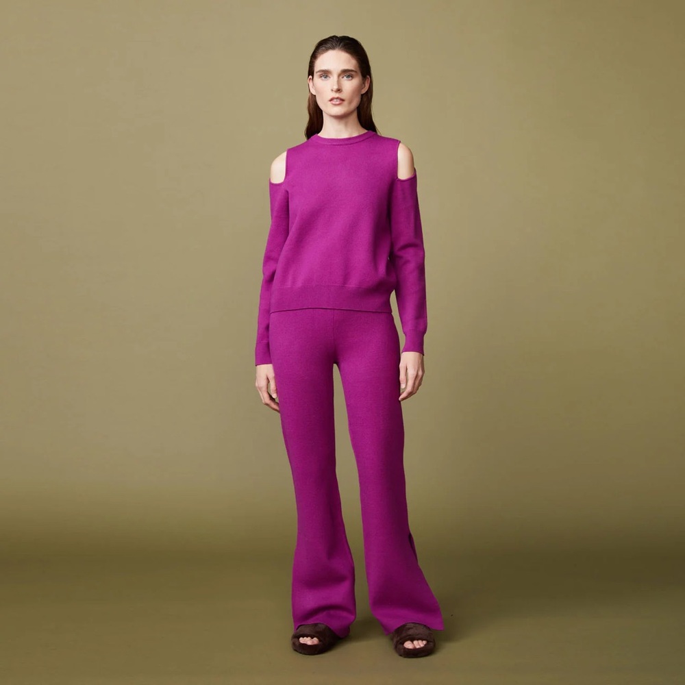 MONROW Supersoft Sweater Knit Cut Out Sweatshirt & Pants. Size M. Matching Set